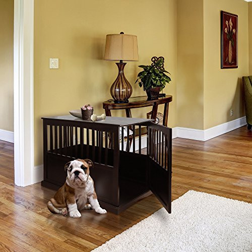 CASUAL HOME WOODEN LARGE PET CRATE, END TABLE, ESPRESSO, 24 X 36.5 X 29.5
