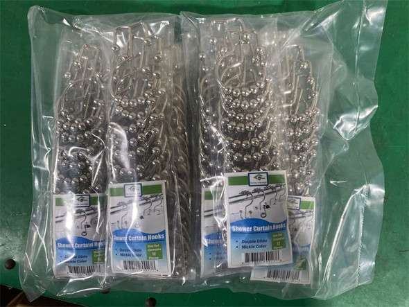 MyGlee Metal Double Roller Glide Shower Curtain Ring (Nickel) New