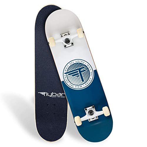 Flybar 31" Kids Skateboard, 7 Ply Maple Wood, Complete Skateboard - Block Navy New