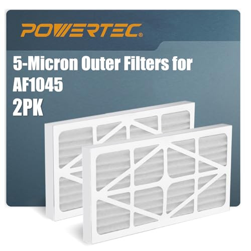 POWERTEC 5 Micron Outer Air Filters for WEN 3417, 1044, 1270 CFM, 2PK New