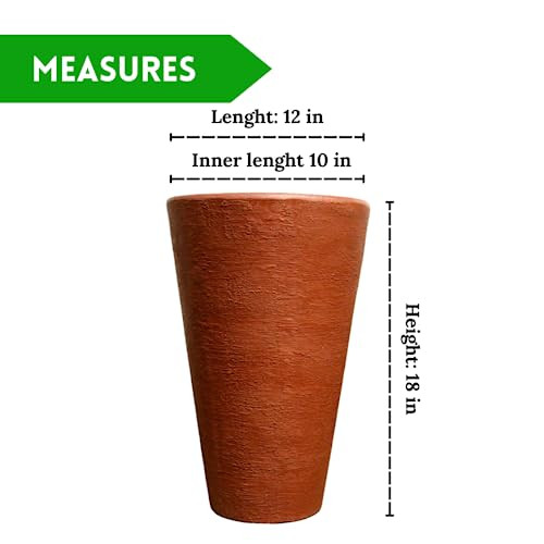 Elly Décor 12 inch Round Planter Pot, 12"x 18" Tall, B0B3552KNR - Terracotta New