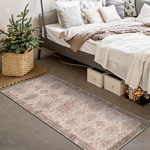 DECOMALL SHMILY Vintage Medallion Runner Rug Traditional Carpet (2' x 5') Brown New
