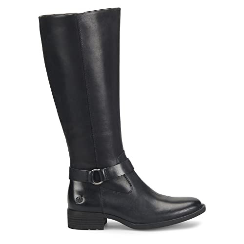 BORN Women's Saddler Wide Shaft Black 6.5 M New