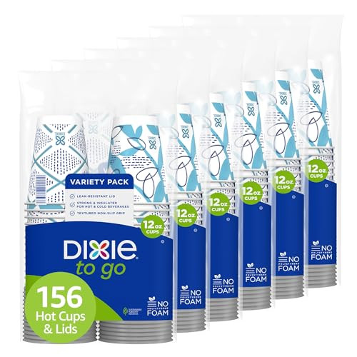 Dixie To Go Paper Coffee Cups 12 oz 156 Count 6 packs of 26 cups B008R6LOBS New