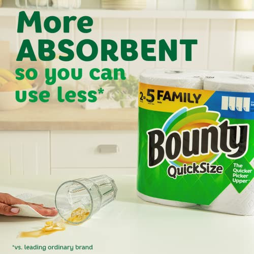 Bounty Paper Towels Quick Size 16 Family Rolls 40 Regular Rolls - White New