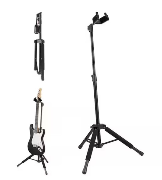 VEVOR TRIPOD GUITAR STAND FLOOR-STANDING FOLDABLE 35.4 IN. TO 47.2 IN. - BLACK
