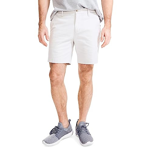 Nautica Stretch Twill Classic Fit Performance Deck Shorts Nautica Stone 30 7 New