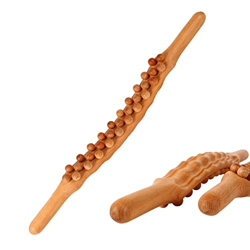 Wood Therapy Massage Roller Stick Tools for Lymphatic Drainage (Wood Color) New