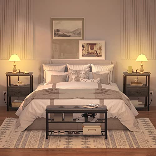 Ecoprsio Nightstand Set of 2, Nightstands with USB Port, Modern, B09FS5GVWQ