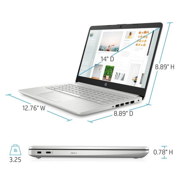 HP 14-cf2033wm 14" HD Laptop Intel Pentium N5030 1.1GHz 4GB 128GB W10H