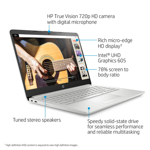 HP 14-cf2033wm 14" HD Laptop Intel Pentium N5030 1.1GHz 4GB 128GB W10H