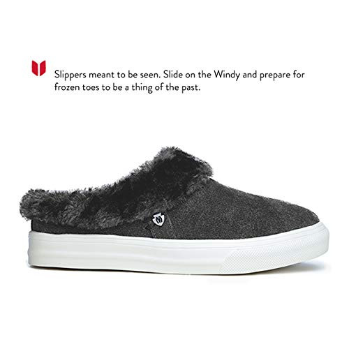 Minnetonka Women's Windy Casual Suede Slip-On Sneakers Charcoal Size 8 New