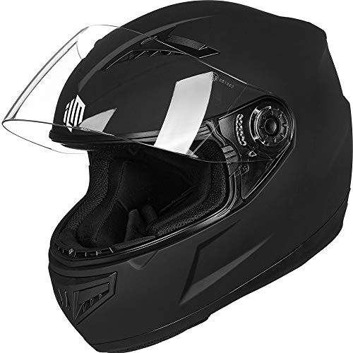 ILM Youth Kids Full Face Motorcycle Helmet DOT Approved DP808 (Matte Black)