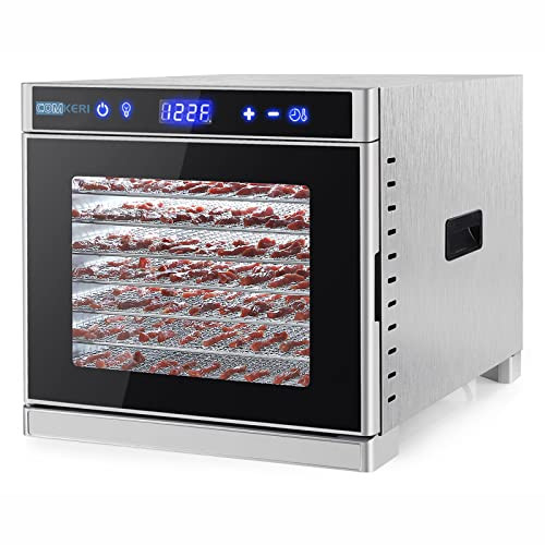COMKERI 8 Trays Food Dehydrators for Food and Jerky, Stainless Steel, 110V/700W