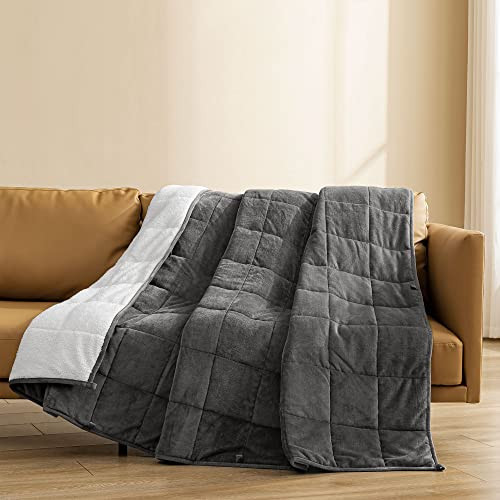 joybest Sherpa Fleece Weighted Blanket Adult Oeko-Tex Certified 15LBS 60x80