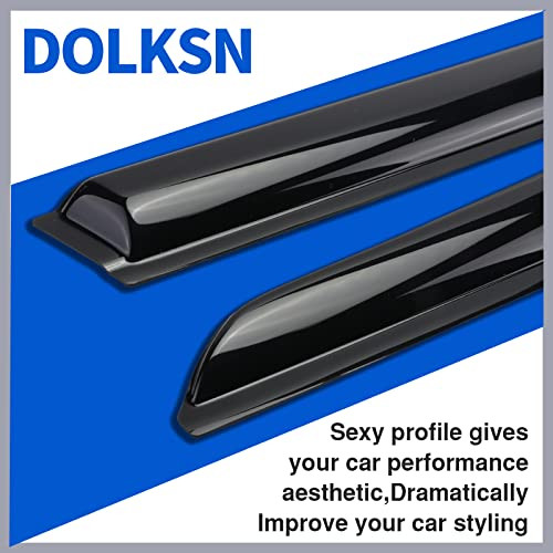 DOLKSN Outside Mount Window Visor Deflectors Rain Guards 94293 - Smoke Black