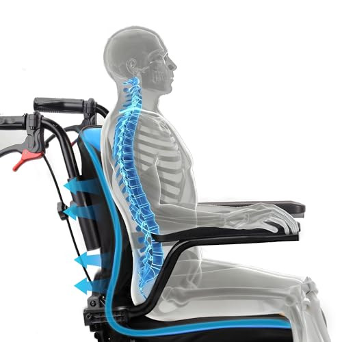 PROTRAVERCE WHEELCHAIRS TRANSPORT FOLDABLE TELESCOPIC HANDLE 16" A04S - BLUE
