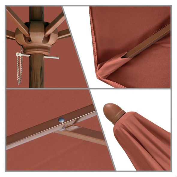 ASTELA ASTELLA 9-FT STEEL RED NO-TILT MARKET PATIO UMBRELLA - RED