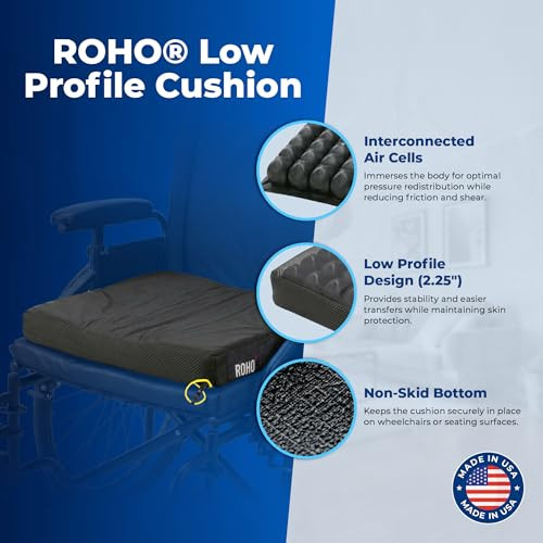 Roho Low Profile Wheelchair Cushion 18-19" x 16-17", Standard Cover New