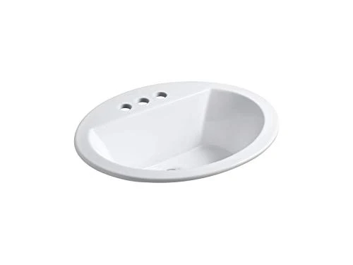 KOHLER Bryant White Drop-In Oval Bathroom Sink with Overflow Drain - NEW New