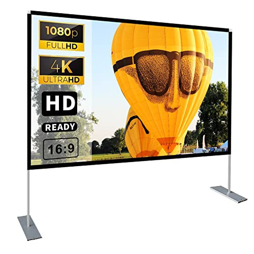 HOIN PROJECTOR SCREEN WITH STAND 100 INCH 16:9 HD 4K OUTDOOR PROJECTOR SCREEN