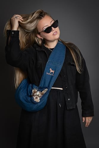 NOAH & PAW DOG SLING CARRIER FOR SMALL DOGS 3-10LB - DARK BLUE