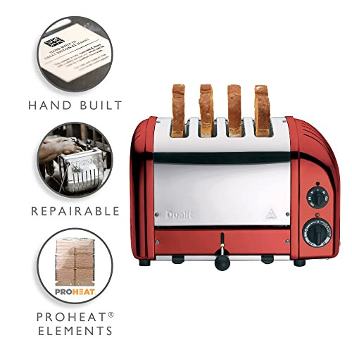 D4VMHA HAND BUILT APPLE CANDY RED DUALIT CLASSIC 4 SLICE NEWGEN TOASTER