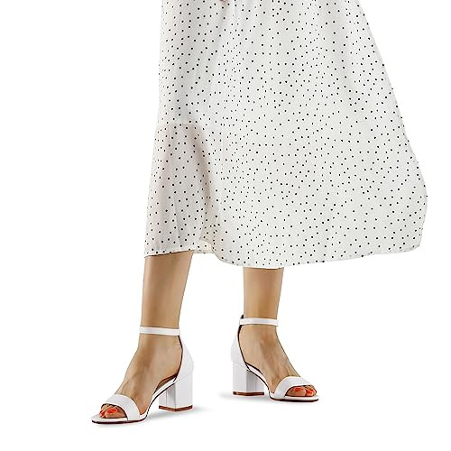 mysoft Women's Chunky Heels Open Toe Dress Sandals with Ankle Strap 9.5M New