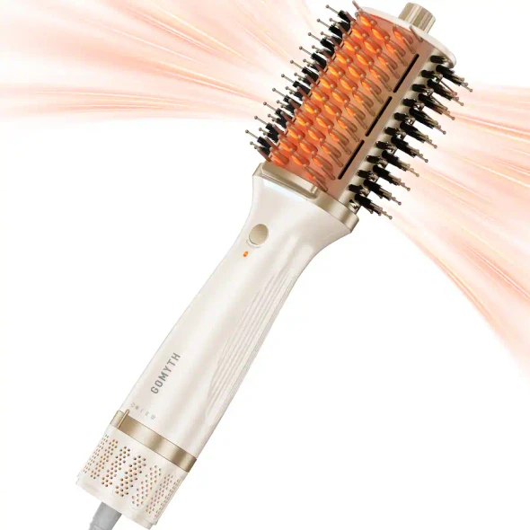 GOMYTH 5-IN-1 BLOW DRYER BRUSH WITH HEATED COMB - PEARLY WHITE