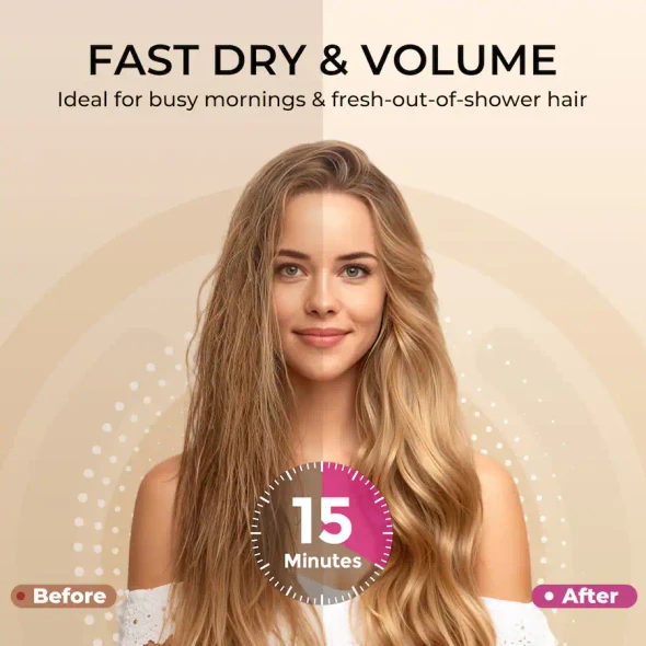 GOMYTH 5-IN-1 BLOW DRYER BRUSH WITH HEATED COMB - PEARLY WHITE