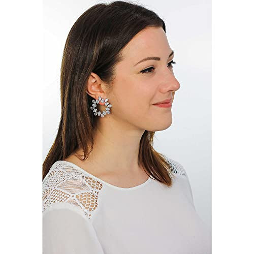 SWAROVSKI MATRIX EARRINGS, CIRCLE, CLEAR, RHODIUM FINISH