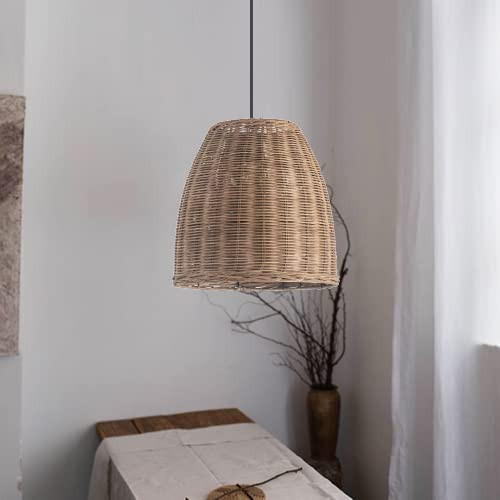 Ahaloye Farmhouse Pendant Lighting 11.81” Rattan Woven Rustic Ceiling B0BFK8LRN1 New