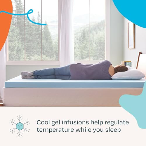 Linenspa Memory Foam Mattress Topper, Full Size - 3 Inch Gel Infused Memory Foam New