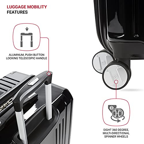 SWISSGEAR 7786 HARDSIDE EXPANDABLE LUGGAGE SPINNER WHEELS 27" CHECKED - BLACK