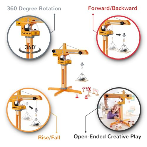 Hape Playscapes Crane Lift Playset Construction Truck Vehicle Playset -NEW New
