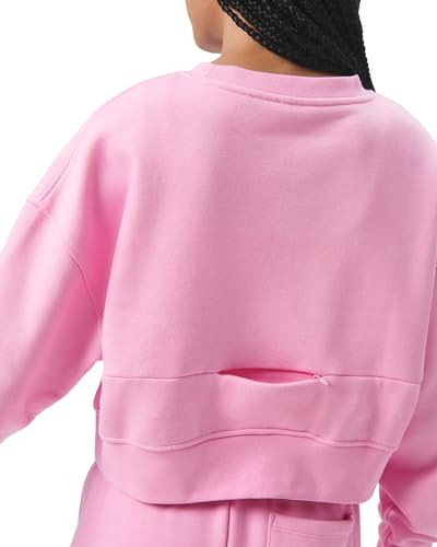 RMXT014 FLORENCE BY MILLS WOMENS COZY CRUSH CROPPED SWEATSHIRT HOT PINK S New