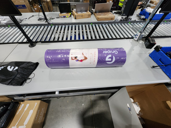 Gruper Thick Yoga Mat Non Slip, Large Size 72" L x 32" W x 0.6" TH - PURPLE New
