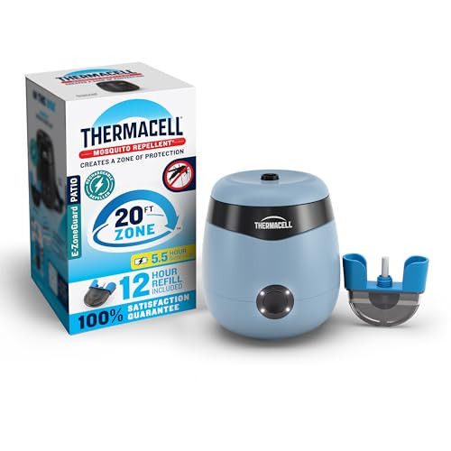 THERMACELL E-ZONEGUARD PATIO RECHARGEABLE MOSQUITO REPELLENT 5.5-HR BATTERY BLUE