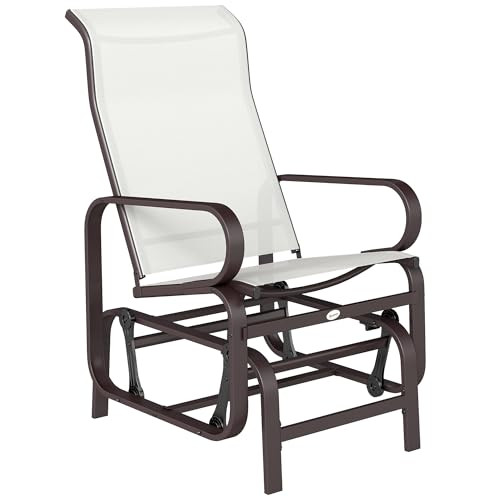 Outsunny Outdoor Glider Chair Smooth Gliding Mechanism B07N7DG5BF - Beige