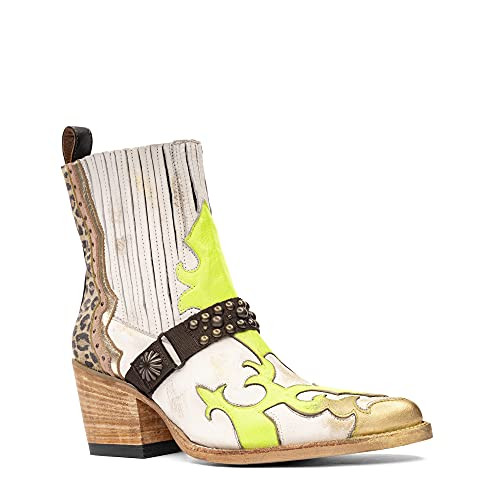 Mezcalero White Leather Ankle Boots Women vintage finish Size: 6 - Dudi Green New