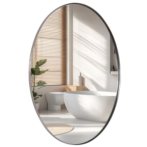 ANDY STAR Brushed Nickel Oval Mirror 24 x 36 Inch Bathroom Mirror B08K8ZYC42 New