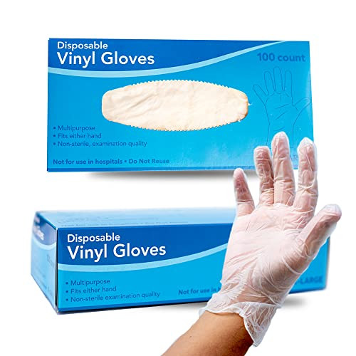Disposable Vinyl Gloves | Case of 2000 | Multipurpose | Powder Free | Clear (XL) New