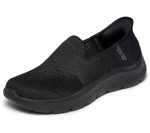 124963NA SKECHERS WOMEN'S SLIP-INS GO WALK FLEX RELISH NARROW SIZE 9.5 BLK New