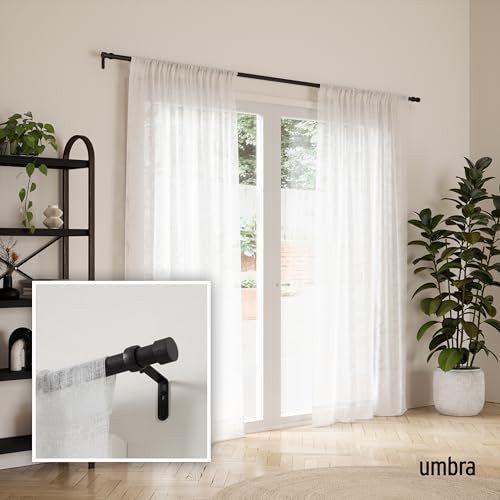 Umbra Cappa Curtain Rod for Windows, Adjustable, 36 to 66 Inches, Black New