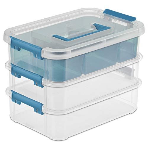 Sterilite 14138606 10-5/8" L X 7-1/4" X 7-5/8"3Layer Stack Carry Box (4 pack) New