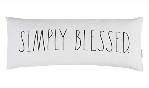 Rae Dunn 14" x 35” Decorative Pillow Simply Blessed Embroidered B0899J4QWT - New New