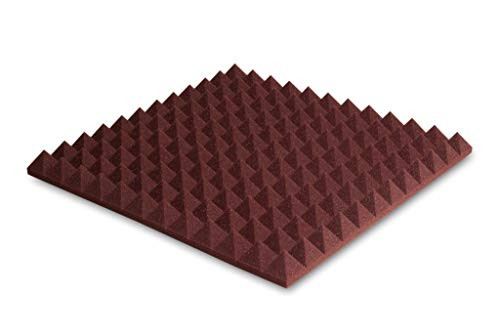 EZ Acoustics 12 Pack EZ Foam Pyramidal High-Performing Panels - Garnet New