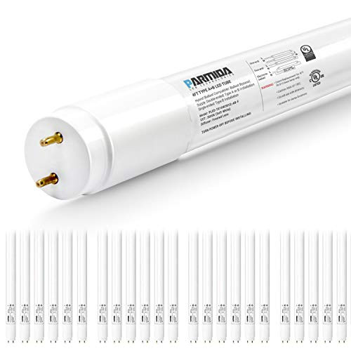 PARMIDA 24-Pack 4FT LED T8 Hybrid Type A+B Light Tube 18W 2200lm - 4000K New