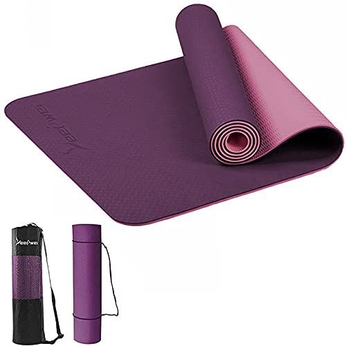 LEEPWEI Yoga Mat for Women Exercise Mat Thick Non-Slip TPE Eco-Friendly New
