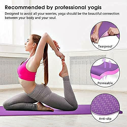 LEEPWEI Yoga Mat for Women Exercise Mat Thick Non-Slip TPE Eco-Friendly New